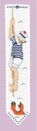 Le Bonheur des Dames Kreativset Le Bonheur des Dames Lesezeichen Kreuzstich Stickpackung "Seemann mit, (embroidery kit by Marussia)