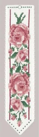Le Bonheur des Dames Kreativset Le Bonheur des Dames Lesezeichen Kreuzstich Stickpackung "Rosa Rosen", (embroidery kit by Marussia)