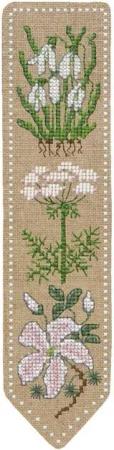 Le Bonheur des Dames Kreativset Le Bonheur des Dames Lesezeichen Kreuzstich Stickpackung "Weisse Blum, (embroidery kit by Marussia)