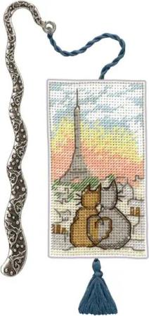 Le Bonheur des Dames Kreativset Le Bonheur des Dames Lesezeichen Kreuzstich Stickpackung "Pariser Kat, (embroidery kit by Marussia)