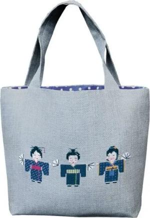 Le Bonheur des Dames Kreativset Le Bonheur des Dames Tasche Kreuzstich Stickpackung "Japanische Tasch, (embroidery kit by Marussia)