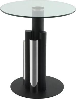 Kayoom Beistelltisch Ontario 225, Runde Glasplatte aus Sicherheitsglas, 100% Edelstahl (1-St), Modernes Design, zweifarbiges Säulengestell, Eyecatcher Element