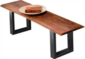 SIT Bank Tables&Tops, aus massiver Akazie, mit schwarzem Metallgestell