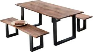 SIT Esstisch Tops&Tables, Tischplatte aus Akazie mit Baumkante wie gewachsen