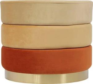 Kayoom Polsterhocker Hocker Matilda 325, Edler Touch durch goldenen Sockel (1 St), Samtbezug, farbig geschichtete Polsterung, goldener Sockel