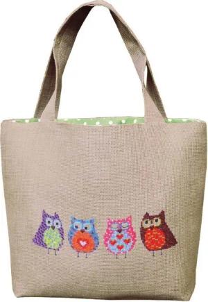Le Bonheur des Dames Kreativset Le Bonheur des Dames Tasche Kreuzstich Stickpackung "Eulentasche ", Z, (embroidery kit by Marussia)