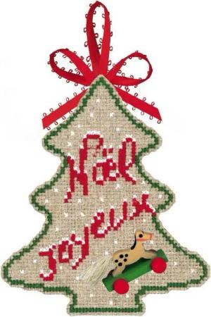 Le Bonheur des Dames Kreativset Le Bonheur des Dames Kreuzstich Stickpackung "Weihnachtsbaumdeko Froh, (embroidery kit by Marussia)
