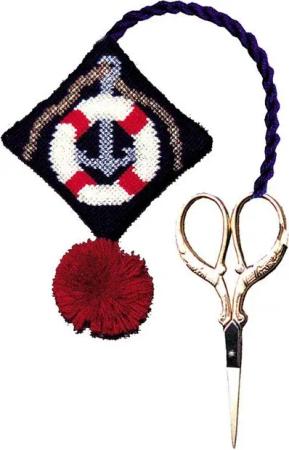 Le Bonheur des Dames Kreativset Le Bonheur des Dames Petit Point Stickpackung "Scherenhalter Rettungs, (embroidery kit by Marussia)