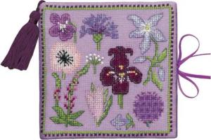 Le Bonheur des Dames Kreativset Le Bonheur des Dames Nadeletui Kreuzstich Stickpackung "Mauve Flowers, (embroidery kit by Marussia)
