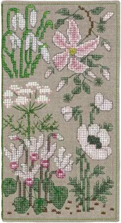 Le Bonheur des Dames Kreativset Le Bonheur des Dames Brillenetui Kreuzstich Stickpackung "White Flowe, (embroidery kit by Marussia)