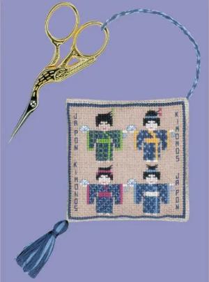 Le Bonheur des Dames Kreativset Le Bonheur des Dames Kreuzstich Stickpackung "Scherenhalter Japanisch, (embroidery kit by Marussia)