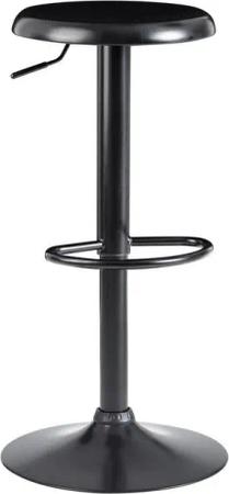 Wohnling Barhocker WL6.193 (Schwarz Metall Hocker ohne Lehne 58 - 79 cm), Küchenhocker Drehbar, Barstuhl 100kg, Tresenhocker