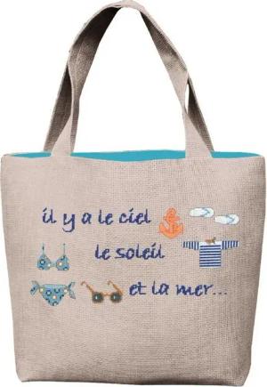 Le Bonheur des Dames Kreativset Le Bonheur des Dames Tasche Kreuzstich Stickpackung "Strandtasche", Z, (embroidery kit by Marussia)