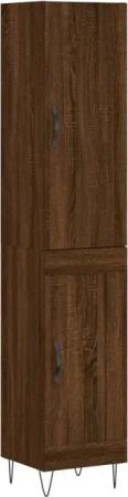 vidaXL Highboard Highboard Braun Eichen-Optik 34,5x34x180 cm Holzwerkstoff (1 St)