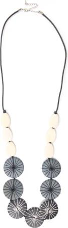 COLLEZIONE ALESSANDRO Lange Kette "Blacky", Holzscheiben