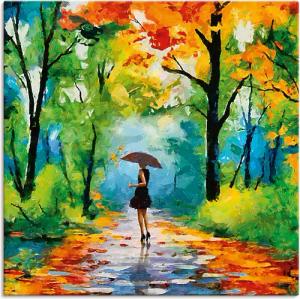 Artland Wandbild "Herbstlicher Spaziergang im Park", Vier Jahreszeiten Bilder, (1 St.), als Alubild, Outdoorbild, Leinwandbild, Poster, Wandaufkleber