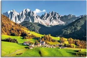 Artland Wandbild "Alpen Berge Santa Maddalena", Berge & Alpenbilder, (1 St.), als Alubild, Outdoorbild, Leinwandbild, Poster in verschied. Größen