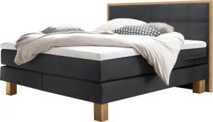HASENA Boxspringbett "Cottage" mit gepolstertem Kopfteil, Kopfteilrahmen und Füsse aus massiver Eiche