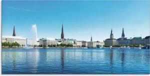 Artland Glasbild "Hamburg Alsterpanorama", Deutschland, (1 St.), in verschiedenen Größen