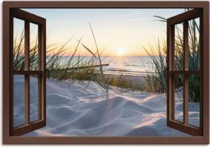 Artland Wandbild "Ostseestrand durchs Fenster", Meer Bilder, (1 St.), als Alubild, Outdoorbild, Leinwandbild, Wandaufkleber, versch. Größen