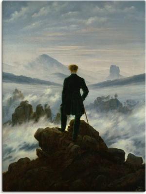 Artland Wandbild "Der Wanderer über dem Nebelmeer. Um 1818", Mann, (1 St.), als Leinwandbild, Poster in verschied. Größen