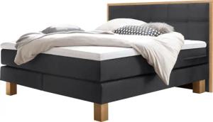 HASENA Boxspringbett "Cottage" mit gepolstertem Kopfteil, Kopfteilrahmen und Füsse aus massiver Eiche