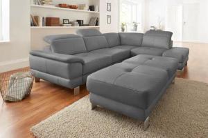 exxpo - sofa fashion Ecksofa "Mantua, L-Form", mit Kopf- bzw. Rückenverstellung, Bettfunktion u. Bettkasten