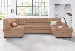 sit&more Wohnlandschaft "Pisa U-Form", mit Federkern, wahlweise mit Bettfunktion