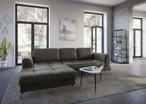 sit&more Ecksofa "Bendigo L-Form", inklusive Sitztiefenverstellung, Bodenfreiheit 12 cm, in 2 Fußfarben
