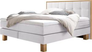 HASENA Boxspringbett "Cottage" mit gepolstertem Kopfteil, Kopfteilrahmen und Füsse aus massiver Eiche