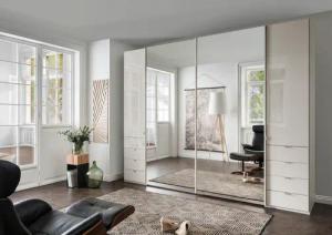 WIEMANN Dreh-/Schwebetürenschrank "Nizza", mit Glasfront und Spiegel