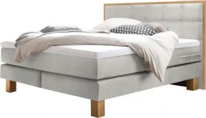 HASENA Boxspringbett "Cottage" mit gepolstertem Kopfteil, Kopfteilrahmen und Füsse aus massiver Eiche