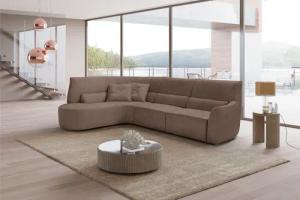 Egoitaliano Ecksofa "Puffy", mit Ottomane, wahlweise mit und ohne elektrischer Relaxfunktion