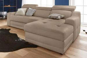 exxpo - sofa fashion Ecksofa "Lotos, bequem und funktionell, L-Form", mit Kopf- bzw. Rückenverstellung, wahlweise mit Bettfunktion