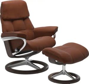 Stressless Hocker "Ruby", mit Signature Base, Gestell Eiche, Wenge, Braun & Schwarz