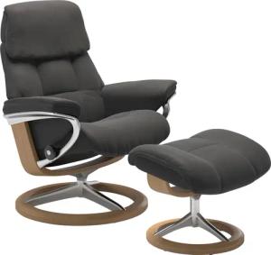 Stressless Hocker "Ruby", mit Signature Base, Gestell Eiche, Wenge, Braun & Schwarz