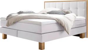 HASENA Boxspringbett "Cottage" mit gepolstertem Kopfteil, Kopfteilrahmen und Füsse aus massiver Eiche