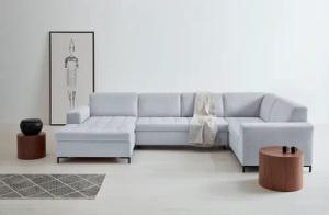 OTTO products Wohnlandschaft "Grazzo U-Form", hochwertige Stoffe aus recyceltem Material, Steppung im Sitzbereich