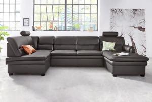 sit&more Wohnlandschaft "Pisa U-Form", mit Federkern, wahlweise mit Bettfunktion
