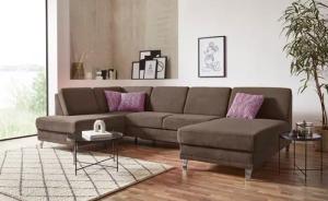 sit&more Wohnlandschaft "Clio U-Form", wahlweise mit Bettfunktion und Bettkasten, inklusive Federkern