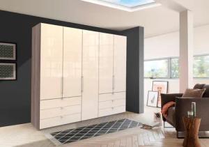 WIEMANN Falttürenschrank "Loft, in stilvoller Optik, Made in Germany", widerstandsfähige Glasfronten, geräuscharme Türen, mit Panoramaöffnung