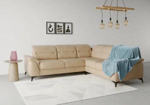 sit&more Ecksofa "Sinatra L-Form", optinal mit Kopfteilverstellung und Armteilfunktion, Metallfüße