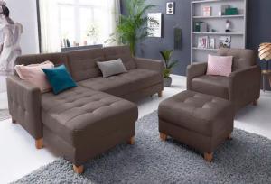 exxpo - sofa fashion Ecksofa "Elio, kompakt und komfortabel, bequem und zeitloses Design, L-Form", wahlweise mit Bettfunktion