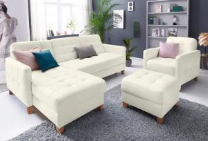 exxpo - sofa fashion Ecksofa "Elio, kompakt und komfortabel, bequem und zeitloses Design, L-Form", wahlweise mit Bettfunktion