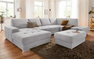 sit&more Wohnlandschaft "Santorini U-Form", mit Federkern und Sitztiefenverstellung, wahlweise mit Bettfunktion