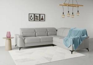 sit&more Ecksofa "Sinatra L-Form", optinal mit Kopfteilverstellung und Armteilfunktion, Metallfüße