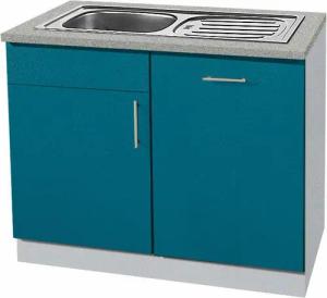 wiho Küchen Spülenschrank "Kiel", 110 cm breit, inkl. Tür/Griff/Sockel für Geschirrspüler