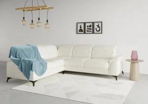 sit&more Ecksofa "Sinatra L-Form", optinal mit Kopfteilverstellung und Armteilfunktion, Metallfüße