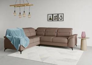sit&more Ecksofa "Sinatra L-Form", optinal mit Kopfteilverstellung und Armteilfunktion, Metallfüße