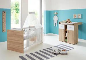 BMG Möbel Babymöbel-Set "Maxim", (Set, 2 tlg., Bett + Wickelkommode), Bett + Wickelkommode